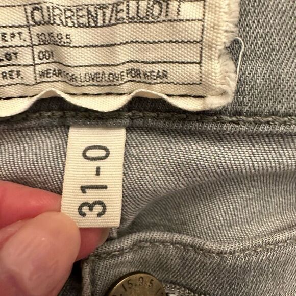 Current Elliot Fade Destroy Ankle Skinny Cheville Distressed Jeans Gray Size 31 - Picture 5 of 7